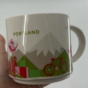 Starbucks You Are Here Portland Oregon Mig Green White Rose 2013 14 oz
